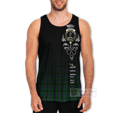 Davidson Tartan Men's Tank Top Featuring Alba Gu Brath Family Crest Celtic Inspired Men - Tartan Vibes Clothing