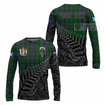 Davidson Crest Tartan Long Sleeve T-Shirt with New Zealand Silver Fern Half Style