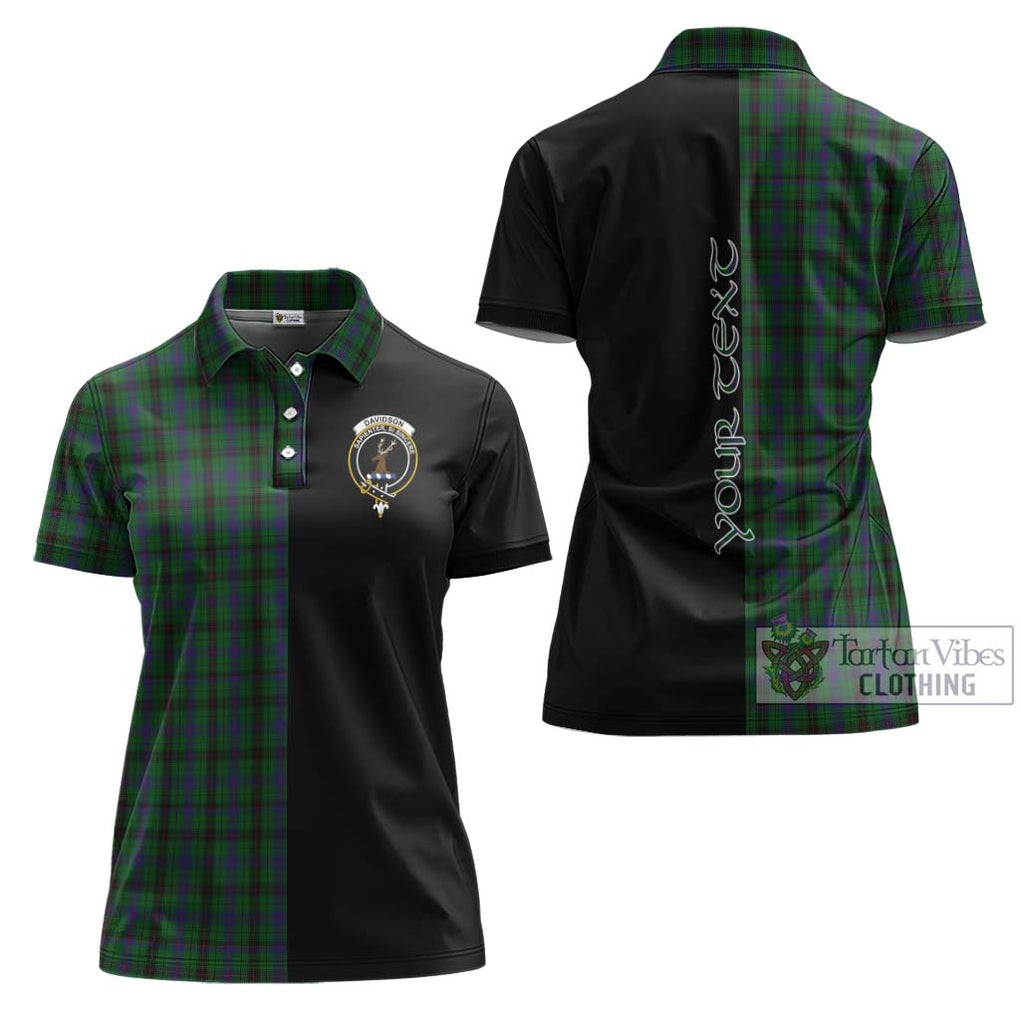 Davidson Tartan Women's Polo Shirt with Family Crest and Half Of Me Style Women - Tartanvibesclothing Shop