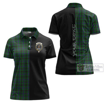 Davidson Tartan Women's Polo Shirt with Family Crest and Half Of Me Style