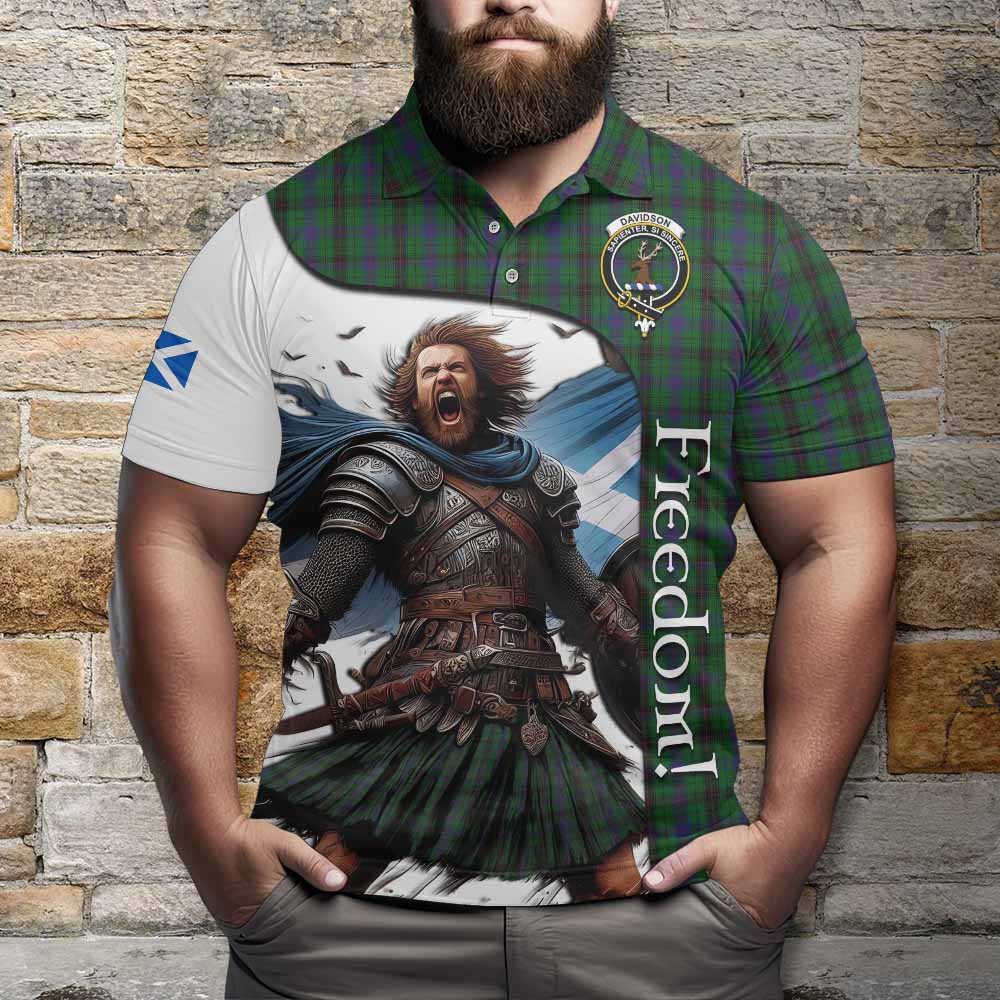 Davidson Crest Tartan Polo Shirt Inspired by the Freedom of Scottish Warrior Kid - Tartan Vibes Clothing
