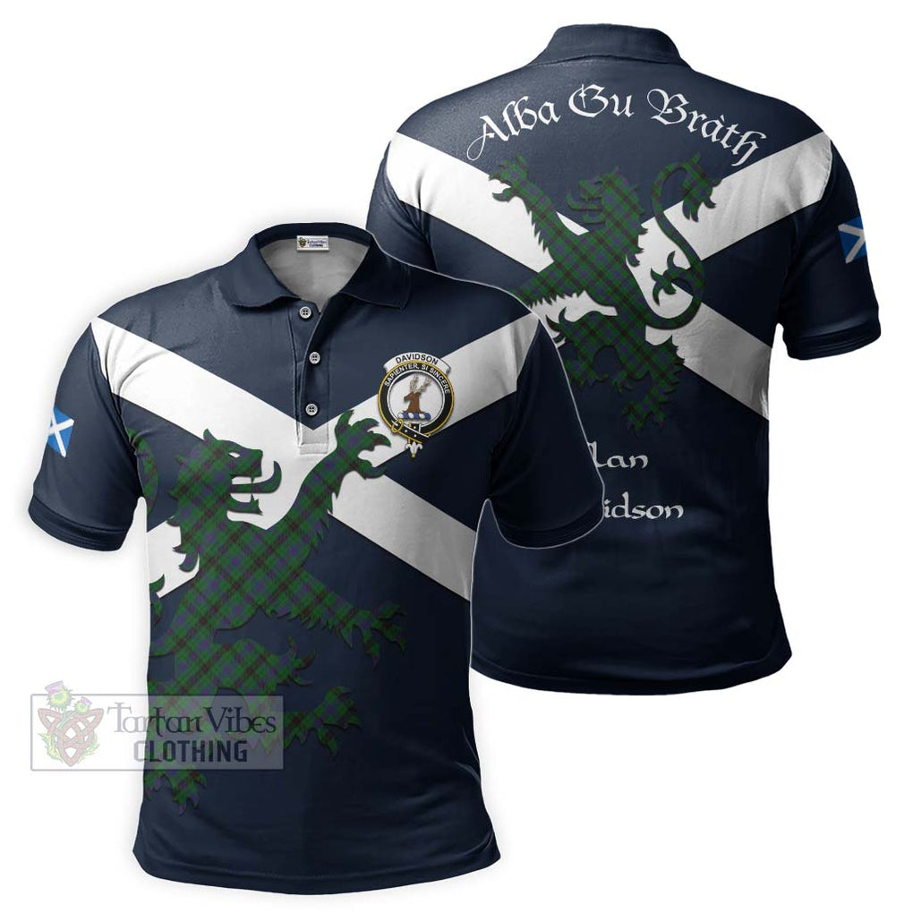 Tartan Vibes Clothing Davidson Tartan Lion Rampant Polo Shirt – Proudly Display Your Heritage with Alba Gu Brath and Clan Name