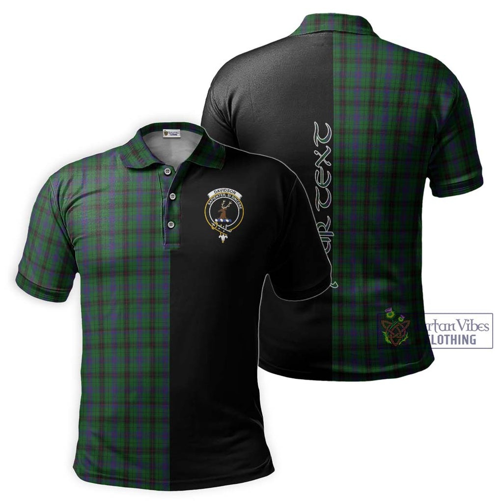 Davidson Tartan Polo Shirt with Family Crest and Half Of Me Style Kid - Tartanvibesclothing Shop