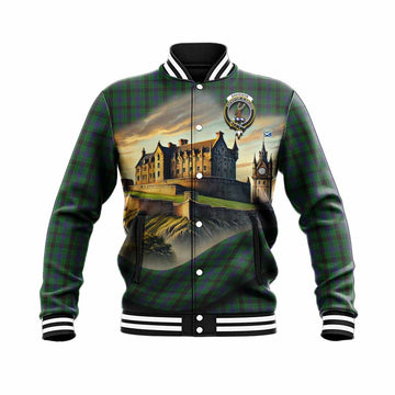 Davidson Tartan Family Crest Baseball Jacket with Scottish Ancient Castle Style Unisex - Tartan Vibes Clothing