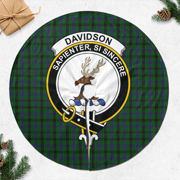 Davidson Tartan Christmas Tree Skirt with Family Crest