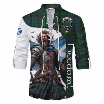 Davidson Crest Tartan Ghillie Kilt Shirt Inspired by the Freedom of Scottish Warrior