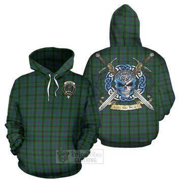 Davidson Tartan Hoodie with Family Crest Celtic Skull Style