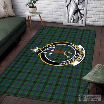 Davidson Tartan Area Rug with Family Crest