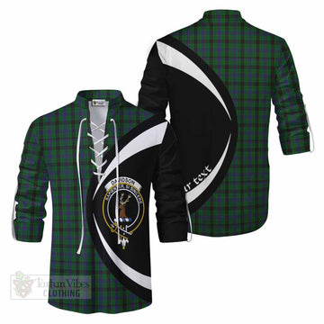 Davidson Tartan Ghillie Kilt Shirt with Family Crest Circle Style