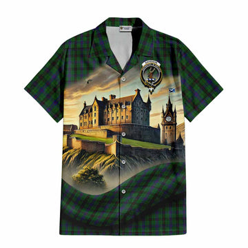 Davidson Tartan Family Crest Hawaiian Shirt with Scottish Ancient Castle Style Kid - Tartan Vibes Clothing