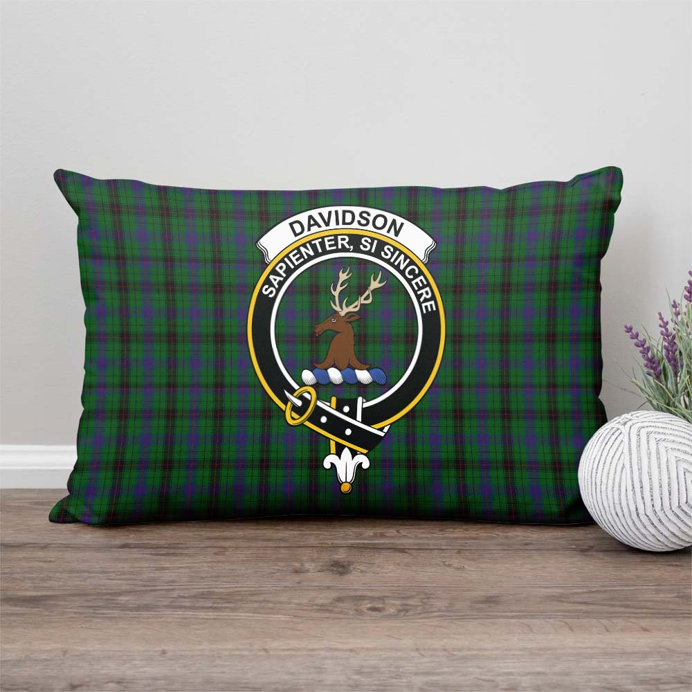 Davidson Tartan Pillow Cover with Family Crest Rectangle Pillow Cover - Tartanvibesclothing