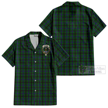 Davidson Tartan Cotton Hawaiian Shirt with Family Crest