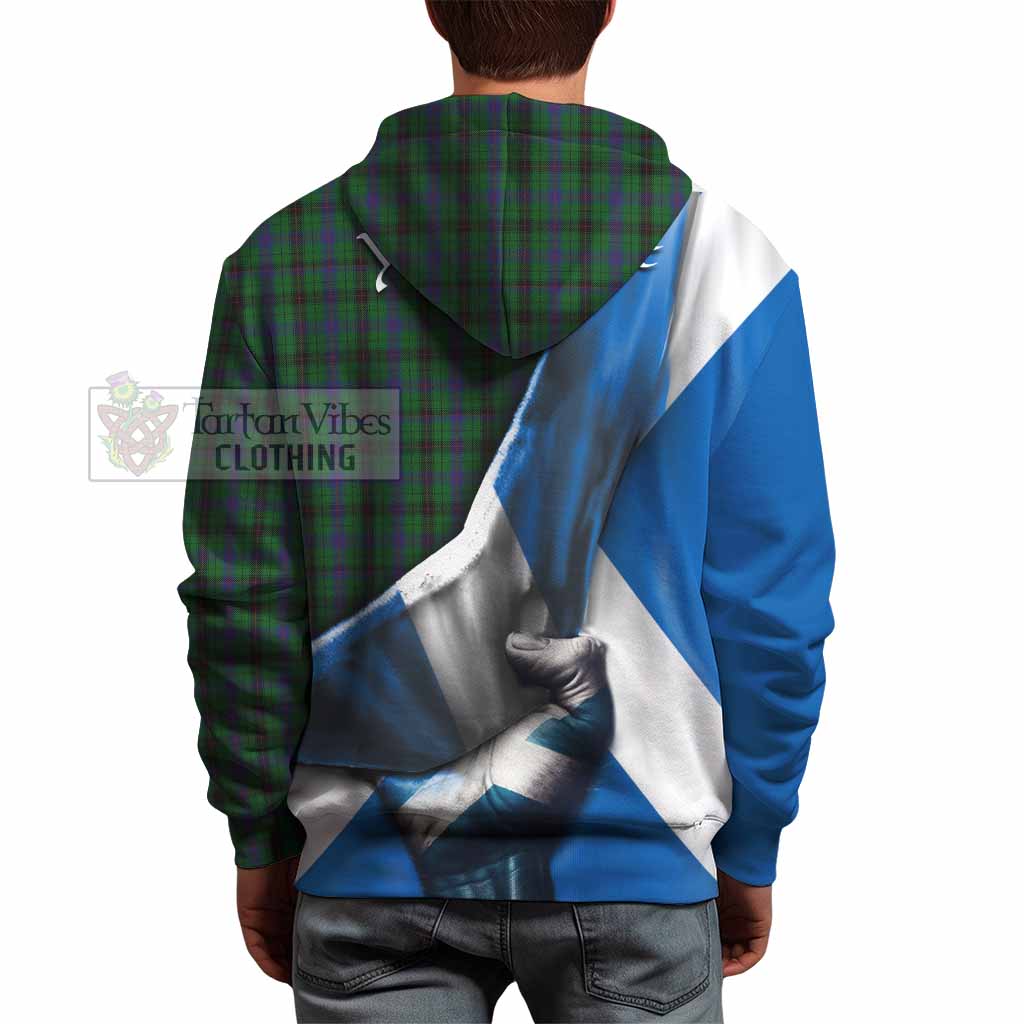 Tartan Vibes Clothing Davidson Tartan Hoodie with Family Crest Scotland Patriotic Style