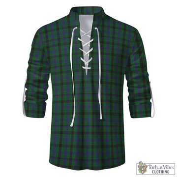 Davidson Tartan Men's Scottish Traditional Jacobite Ghillie Kilt Shirt