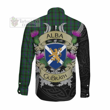 Davidson Tartan Family Crest Long Sleeve Button Shirt Lion Rampant Royal Thistle Shield Celtic Inspired Men's Shirt - Tartan Vibes Clothing
