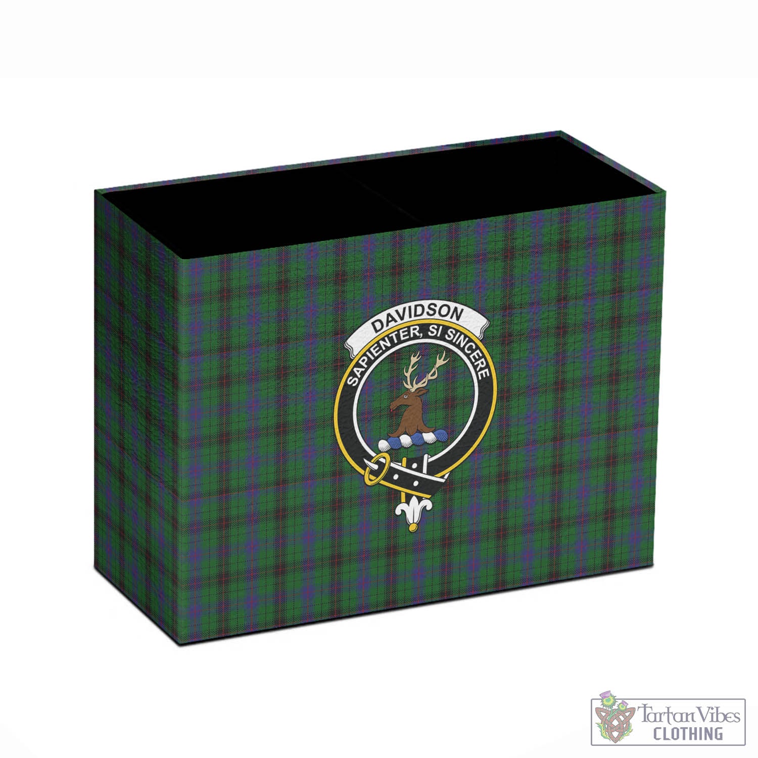 Tartan Vibes Clothing Davidson Tartan Pen Holder with Family Crest