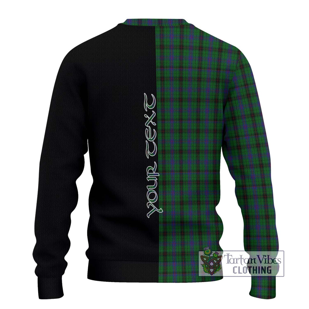 Davidson Tartan Knitted Sweater with Family Crest and Half Of Me Style - Tartanvibesclothing Shop