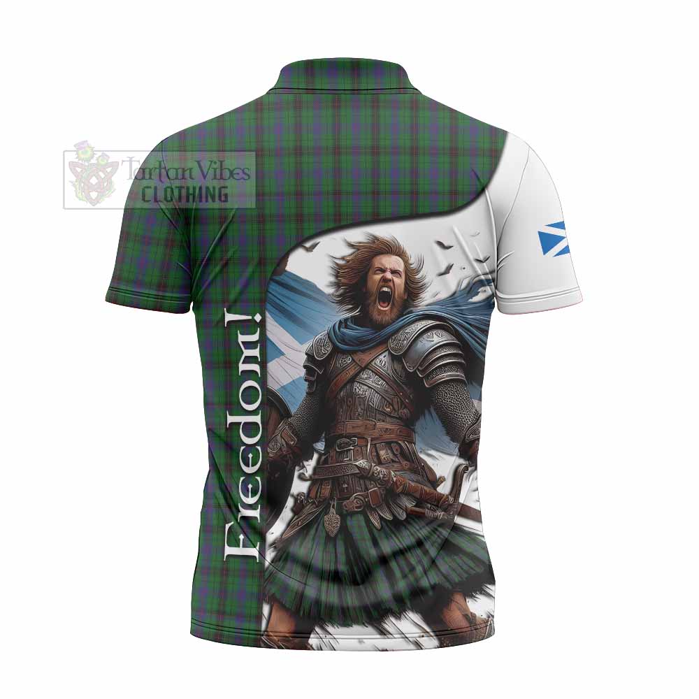 Tartan Vibes Clothing Davidson Crest Tartan Zipper Polo Shirt Inspired by the Freedom of Scottish Warrior