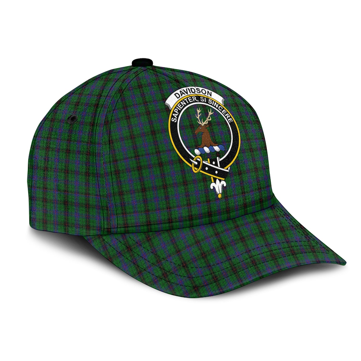 Davidson Tartan Classic Cap with Family Crest - Tartan Vibes Clothing