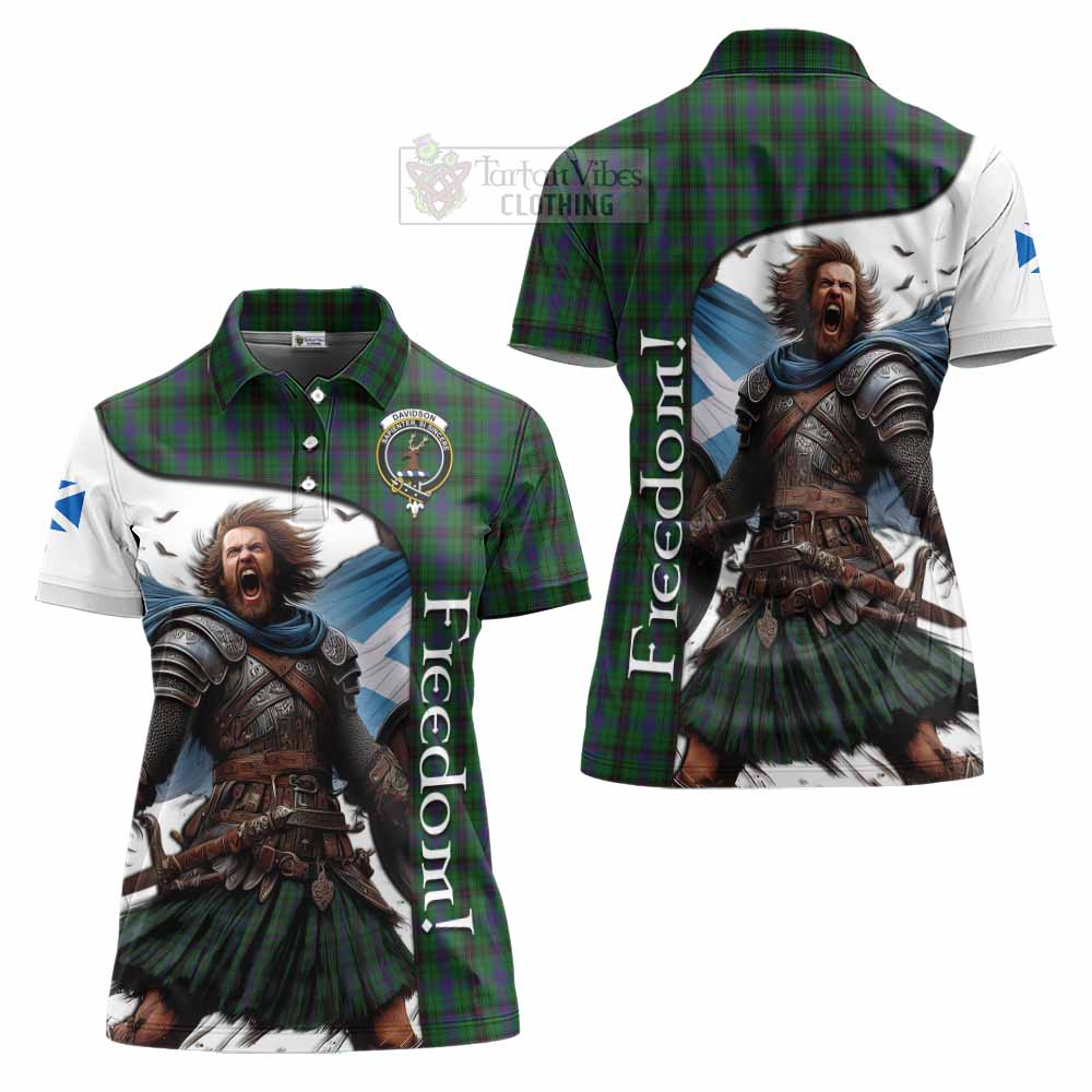 Tartan Vibes Clothing Davidson Crest Tartan Women's Polo Shirt Inspired by the Freedom of Scottish Warrior