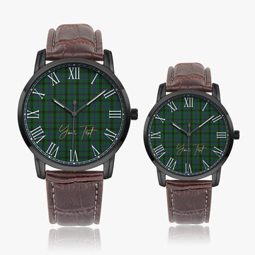 Davidson Tartan Personalized Your Text Leather Trap Quartz Watch