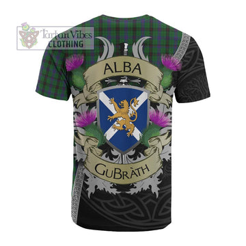 Davidson Tartan Family Crest Cotton T-shirt Lion Rampant Royal Thistle Shield Celtic Inspired - Tartan Vibes Clothing