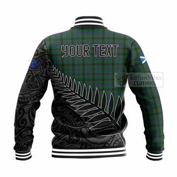 Davidson Crest Tartan Baseball Jacket with New Zealand Silver Fern Half Style