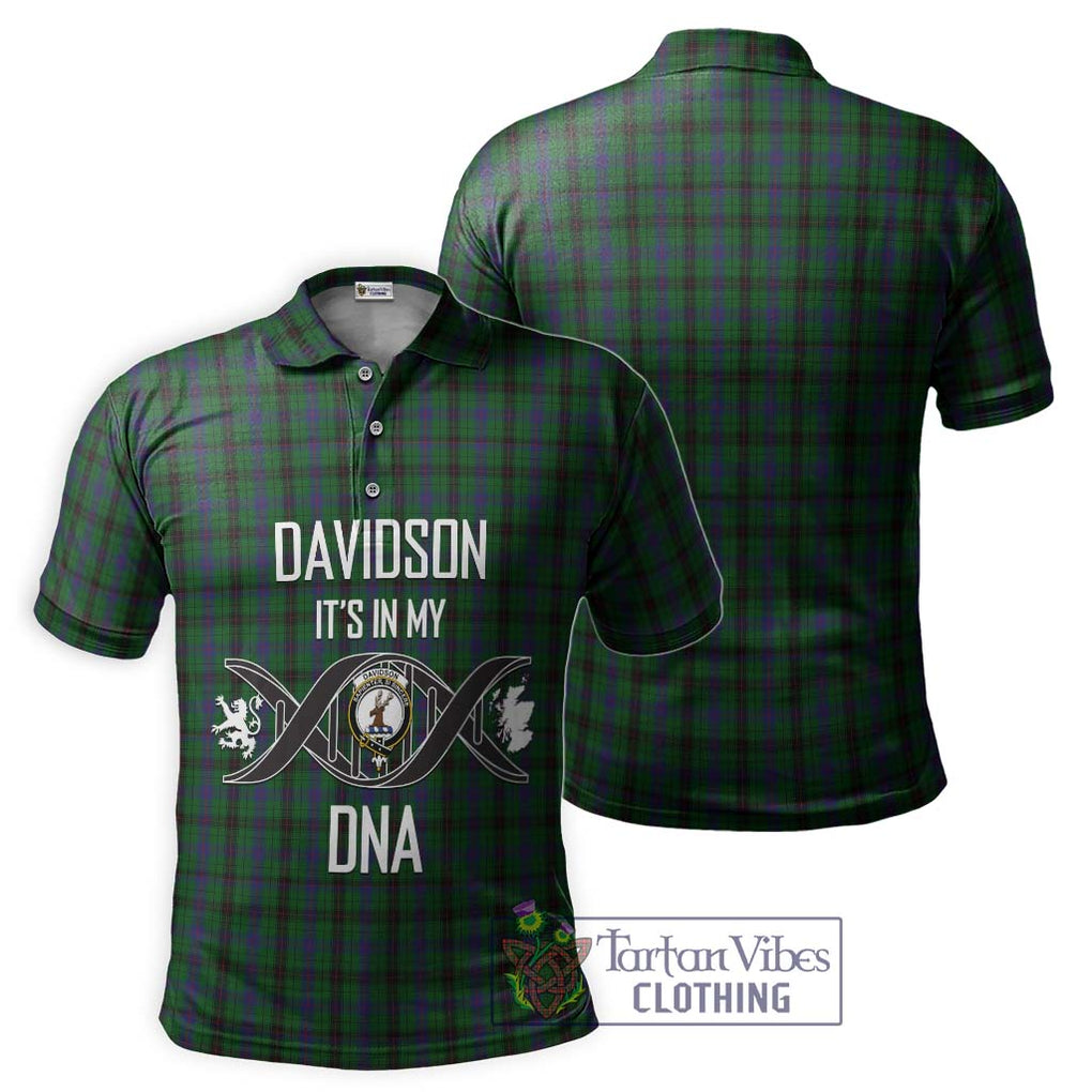 Davidson Tartan Polo Shirt with Family Crest DNA In Me Style - Tartanvibesclothing Shop