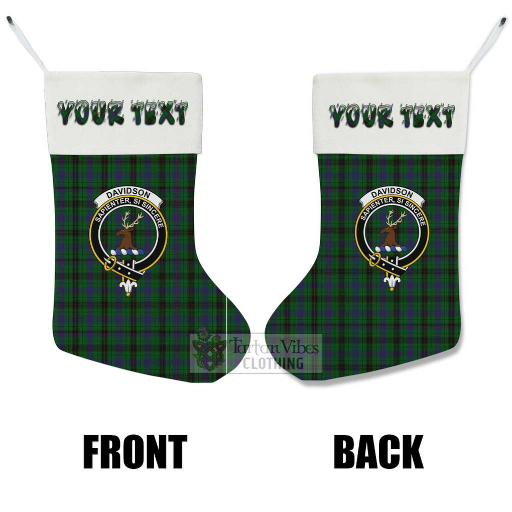 Tartan Vibes Clothing Davidson Tartan Family Crest Christmas Stocking with Personalized Text