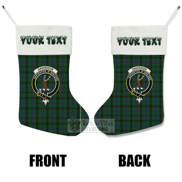 Davidson Tartan Family Crest Christmas Stocking with Personalized Text