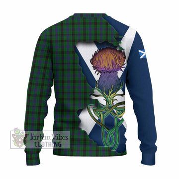 Davidson Tartan Family Crest Knitted Sweater Scottish Thistle Celtic Inspired - Tartan Vibes Clothing