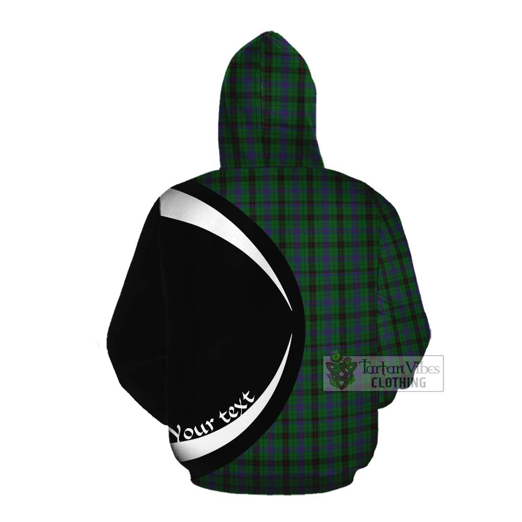 Tartan Vibes Clothing Davidson Tartan Cotton Hoodie with Family Crest Circle Style