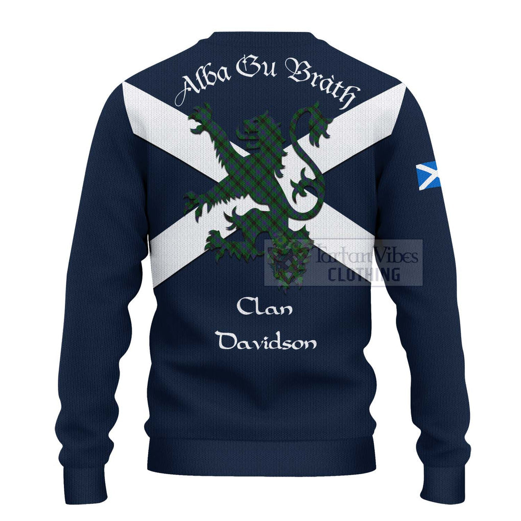 Davidson Tartan Lion Rampant Ugly Sweater Proudly Display Your Heritage with Alba Gu Brath and Clan Name - Tartan Vibes Clothing