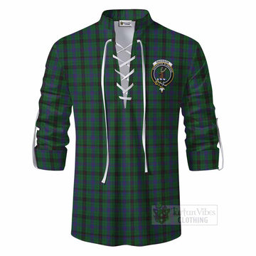 Davidson Tartan Ghillie Kilt Shirt with Family Crest DNA In Me Style