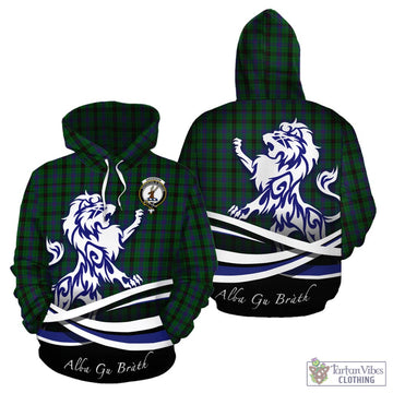 Davidson Tartan Hoodie with Alba Gu Brath Regal Lion Emblem