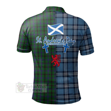 Davidson Tartan Polo Shirt Happy St. Andrew's Day Half Tartan Style