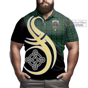 Davidson Tartan Polo Shirt with Family Crest and Celtic Symbol Style