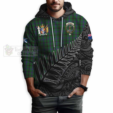 Davidson Crest Tartan Hoodie with New Zealand Silver Fern Half Style