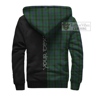 Davidson Tartan Sherpa Hoodie with Family Crest and Half Of Me Style - Tartan Vibes Clothing