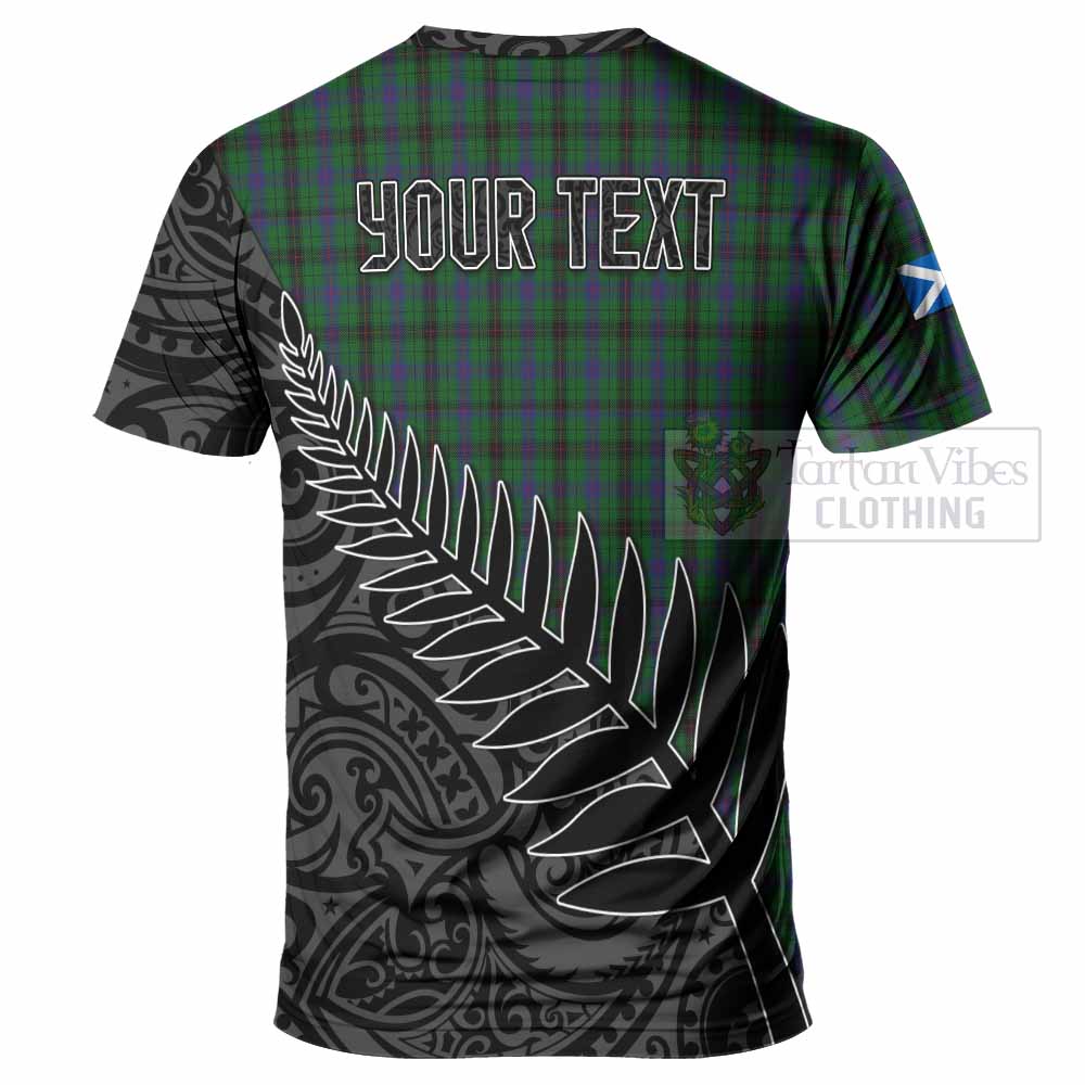 Tartan Vibes Clothing Davidson Crest Tartan T-Shirt with New Zealand Silver Fern Half Style