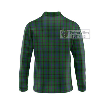 Davidson Tartan Long Sleeve Polo Shirt with Family Crest DNA In Me Style - Tartan Vibes Clothing