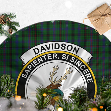 Davidson Tartan Christmas Tree Skirt with Family Crest