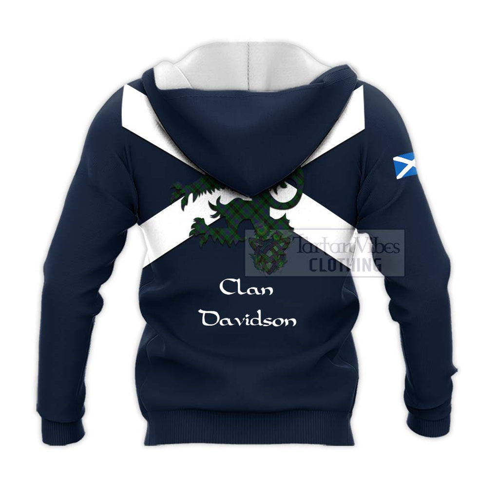 Tartan Vibes Clothing Davidson Tartan Lion Rampant Knitted Hoodie – Proudly Display Your Heritage with Alba Gu Brath and Clan Name