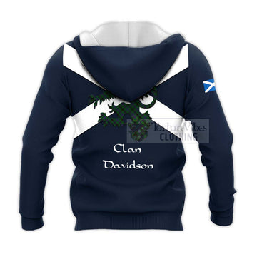 Davidson Tartan Lion Rampant Knitted Hoodie Proudly Display Your Heritage with Alba Gu Brath and Clan Name