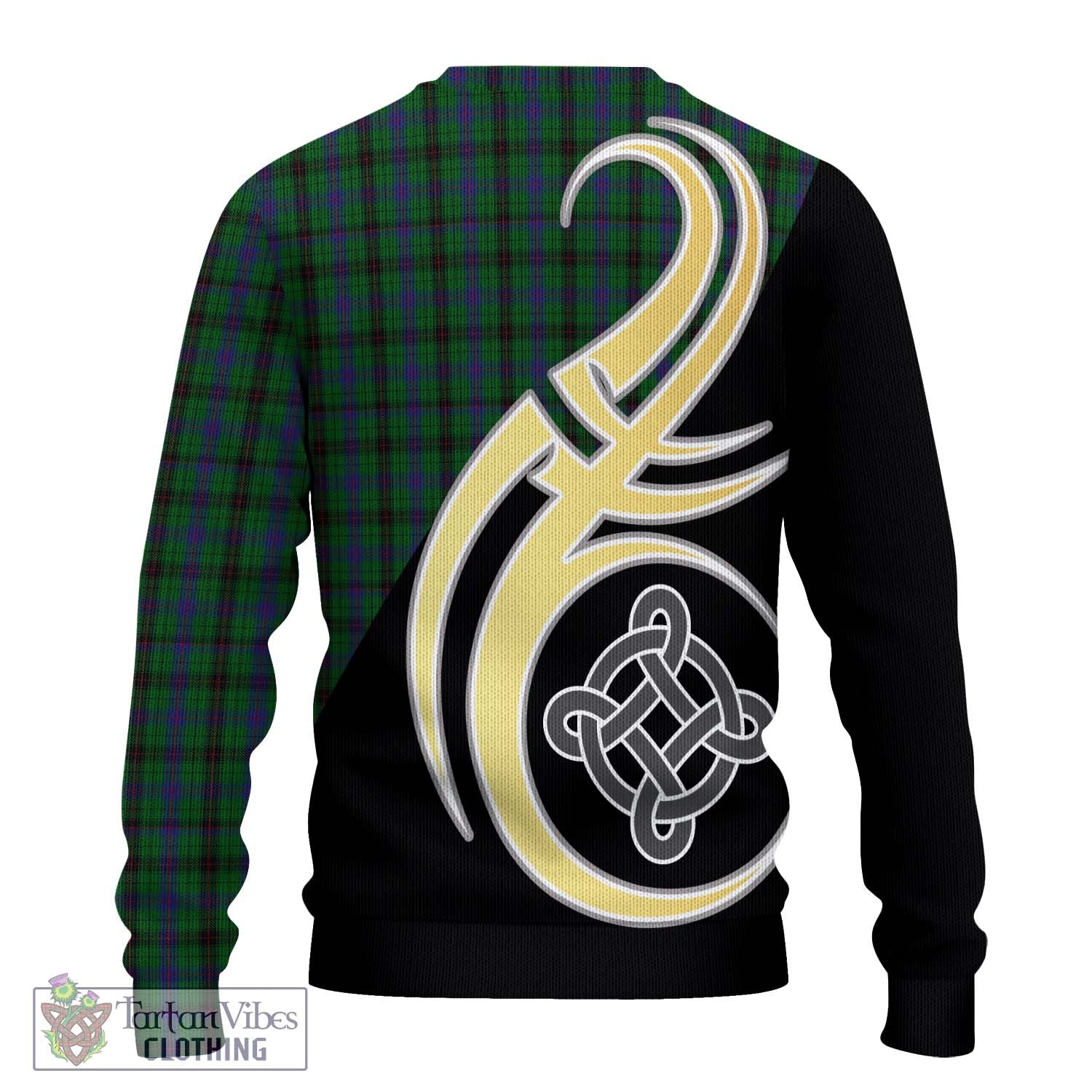 Davidson Tartan Knitted Sweater with Family Crest and Celtic Symbol Style - Tartan Vibes Clothing