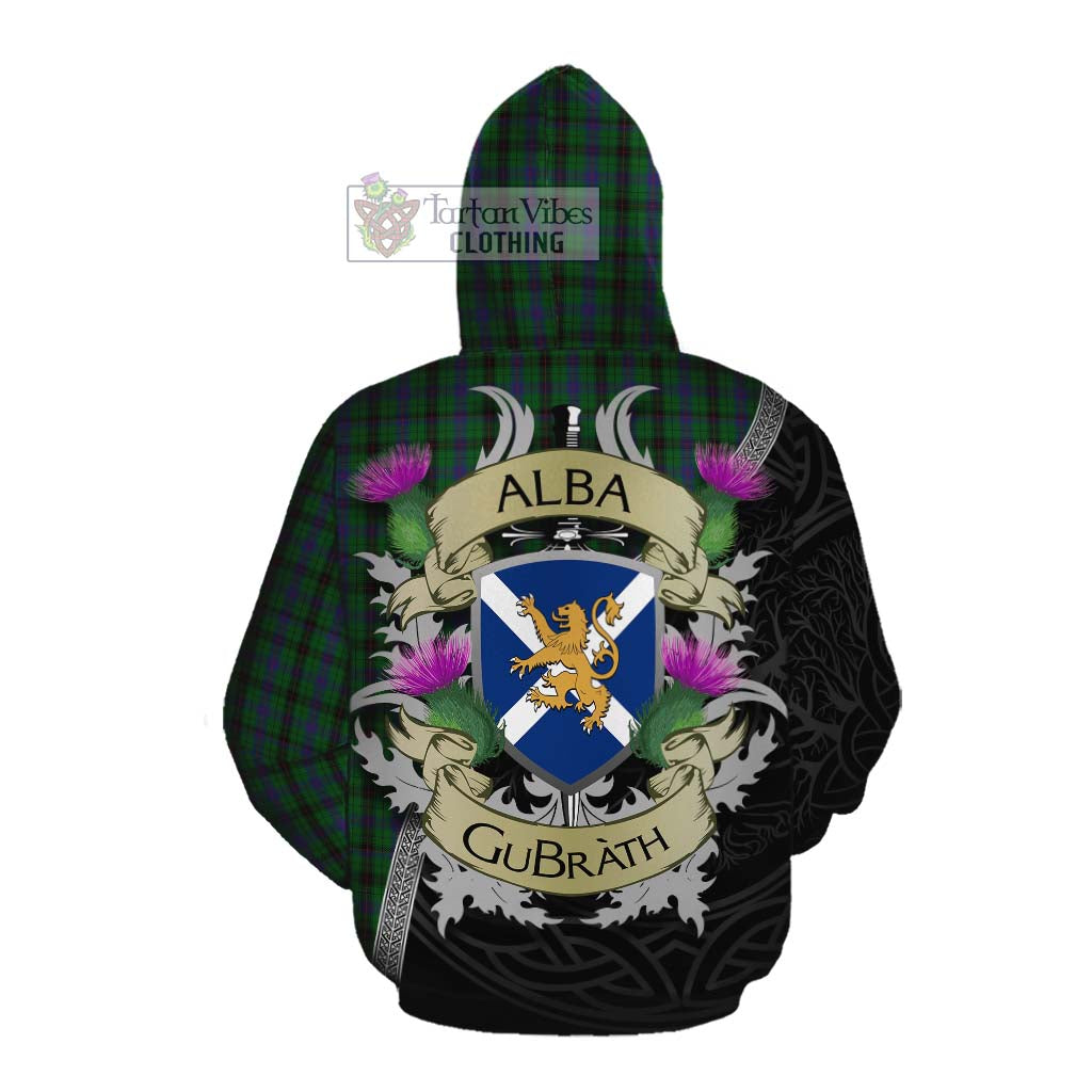 Davidson Tartan Family Crest Cotton Hoodie Lion Rampant Royal Thistle Shield Celtic Inspired Pullover Hoodie - Tartan Vibes Clothing