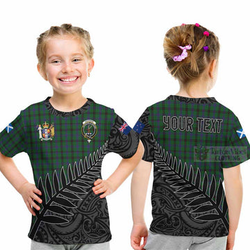 Davidson Crest Tartan Kid T-Shirt with New Zealand Silver Fern Half Style