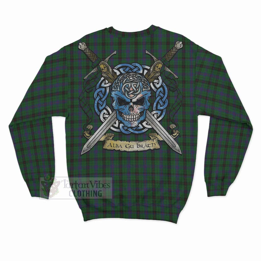 Davidson Tartan Sweatshirt with Family Crest Celtic Skull Style - Tartan Vibes Clothing