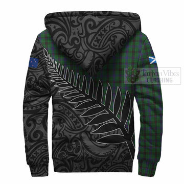 Davidson Crest Tartan Sherpa Hoodie with New Zealand Silver Fern Half Style