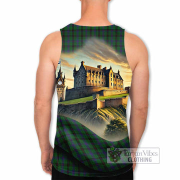Davidson Tartan Family Crest Men's Tank Top with Scottish Ancient Castle Style - Tartan Vibes Clothing